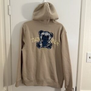 Members Only Men's Medium Tan Bear Embroidered Pullover Sweater